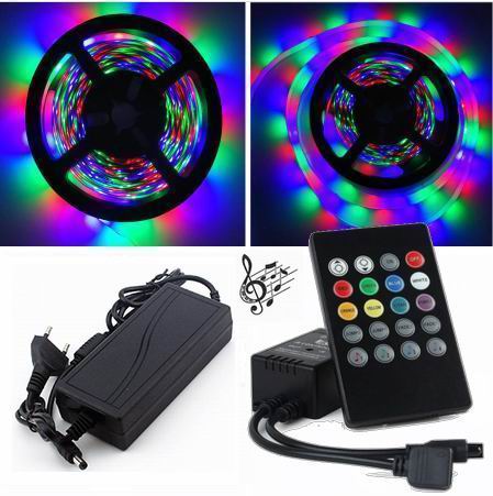 15 meter (3x5 meter), 12 volt, 72 watt, IP65, RGB LED strip - KOMPLET SÆT