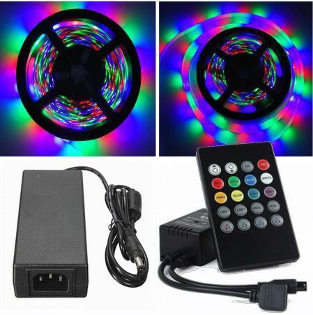 10 meter (2x5 meter), 12 volt, 48 watt, IP65, RGB LED strip - KOMPLET SÆT