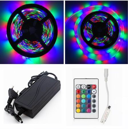 10 meter (2x5 meter), 12 volt, 48 watt, IP65, RGB LED strip - KOMPLET SÆT