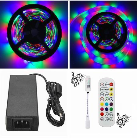 15 meter (3x5 meter), 12 volt, 72 watt, IP65, RGB LED strip - KOMPLET SÆT