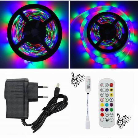 10 meter (2x5 meter), 12 volt, 48 watt, IP65, RGB LED strip - KOMPLET SÆT