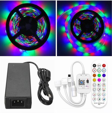 15 meter (3x5 meter), 12 volt, 72 watt, IP65, RGB LED strip - KOMPLET SÆT