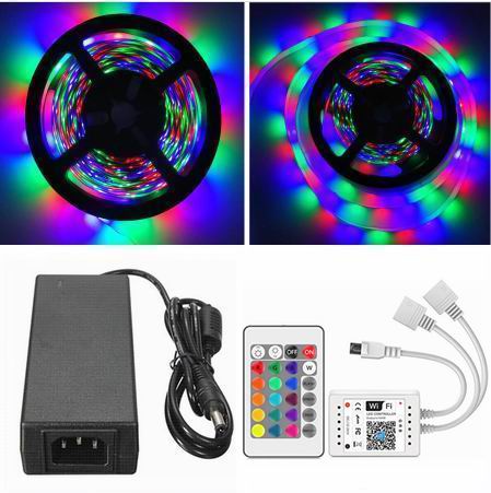 15 meter (3x5 meter), 12 volt, 72 watt, IP65, RGB LED strip - KOMPLET SÆT