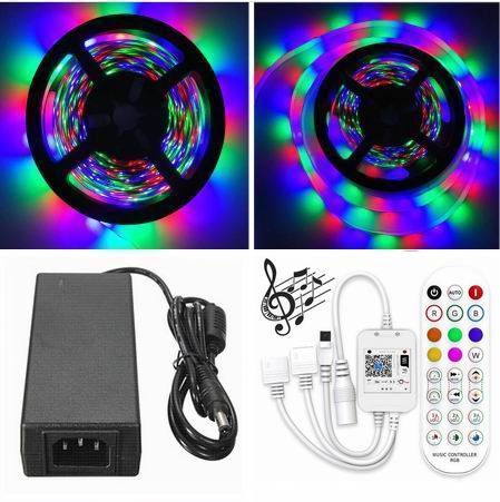 15 meter (3x5 meter), 12 volt, 72 watt, IP65, RGB LED strip - KOMPLET SÆT