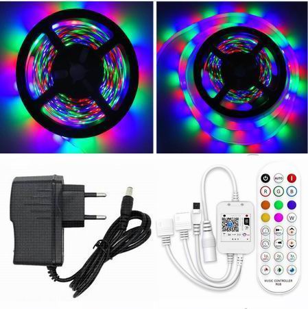 10 meter (2x5 meter), 12 volt, 48 watt, IP65, RGB LED strip - KOMPLET SÆT