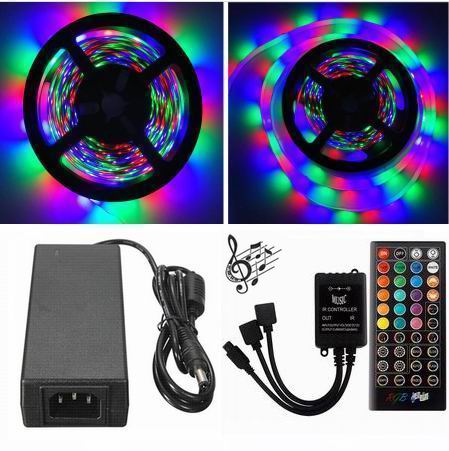 10 meter (2x5 meter), 12 volt, 48 watt, IP65, RGB LED strip - KOMPLET SÆT