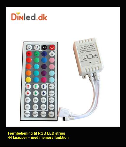 LED controller med fjernbetjening 12v til RGB strips - 44 knapper