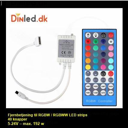 LED controller med fjernbetjening 12v/24v til RGBW strips - 40 knapper