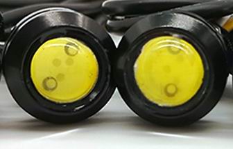 Eagle Eye LED lampe, Aluminium eller Sort,12volt, Sæt med 2 stk.