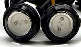 Eagle Eye LED lampe, Aluminium eller Sort,12volt, Sæt med 2 stk.
