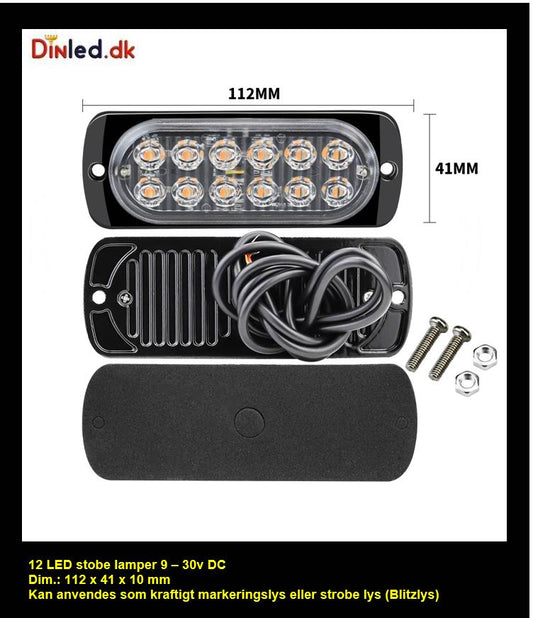 12 LED Blitzblink / strobe blink 12v / 24v - ALUMINIUM