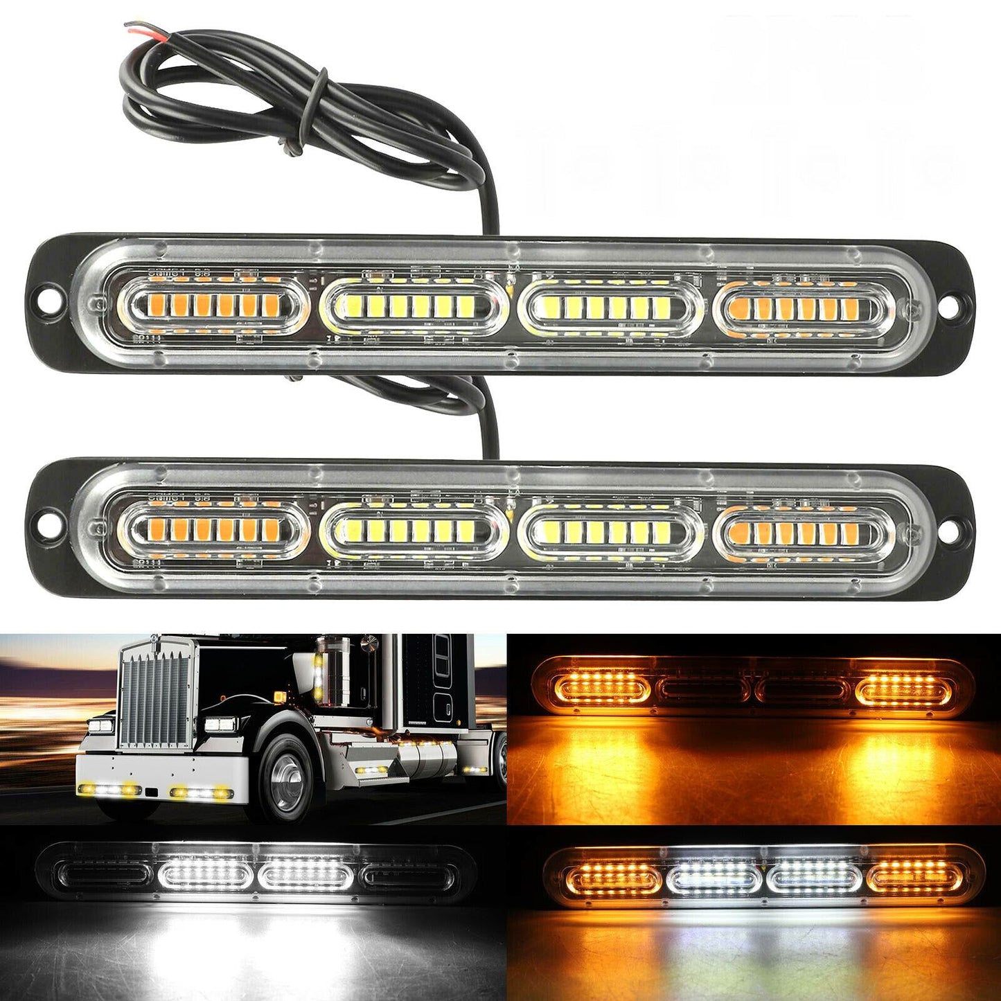 24 LED Blitzblink / strobe blink 12v / 24v - Aflang