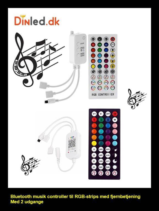 LED MUSIK RGB Bluetooth controller med fjernbetjening 12/24v