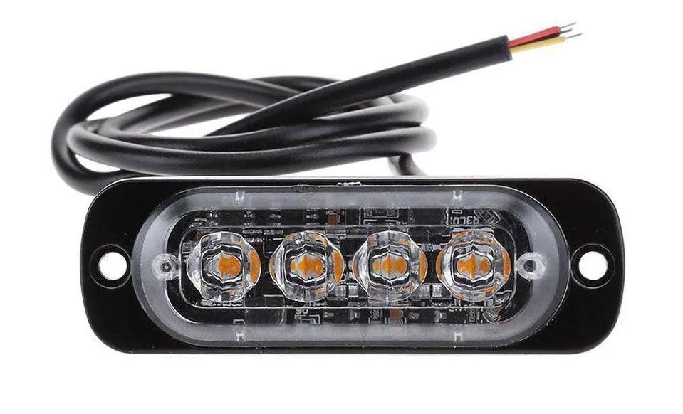 4 LED Blitzblink / strobe blink 12v / 24v - ALUMINIUM