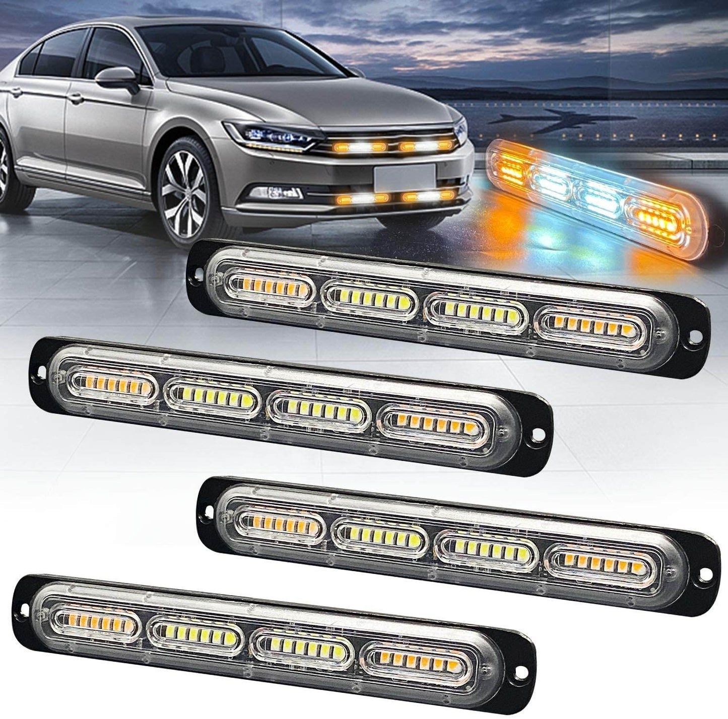 24 LED Blitzblink / strobe blink 12v / 24v - Aflang