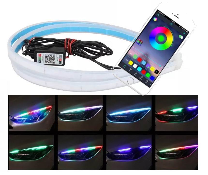 RGB App styret sæt 12v, 30 / 45 / 60 cm. - EYE BROW LYS