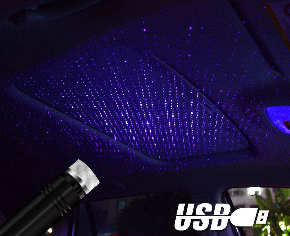 Stjernehimmel til kabine, Rød eller Blå - USB