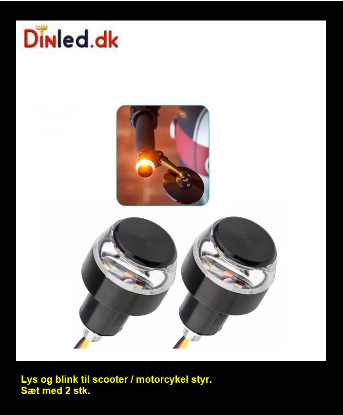Lys og blink til scooter / motorcykel  - 12 volt