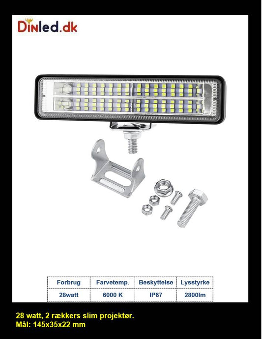 LED køretøjs projektør 28 watt 12/24/48 volt