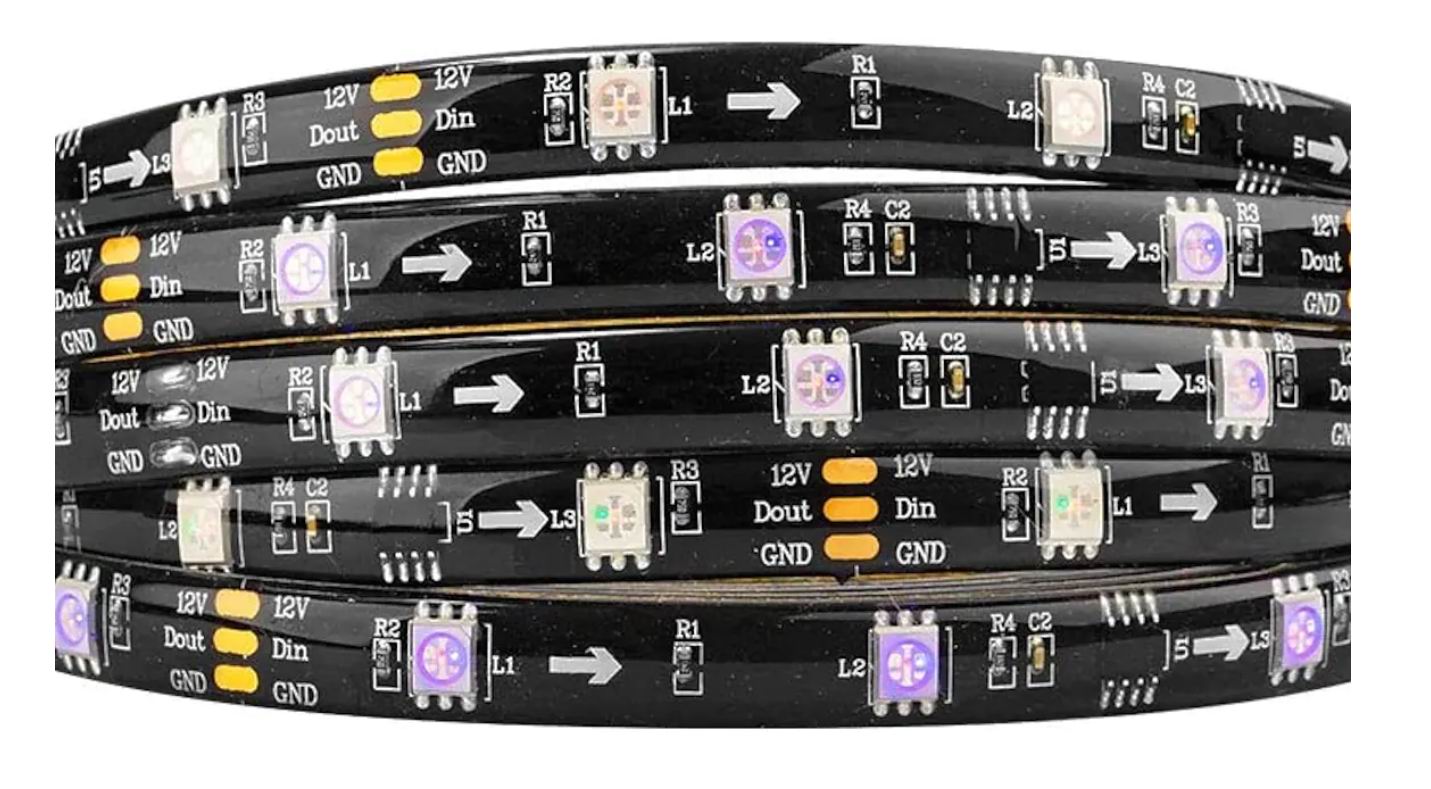 5 meter, 12 volt, 60 watt, 300 LED, MAGIC LED strip - WS2811 - KUN STRIP