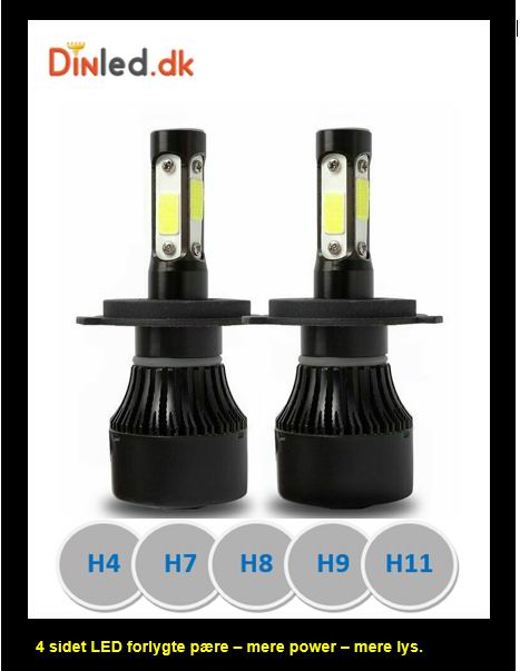 LED forlygtepærer 4 sidet