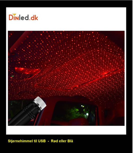 Stjernehimmel til kabine, Rød eller Blå - USB