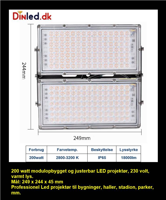 200 watt modulopbygget Professionel LED projektør
