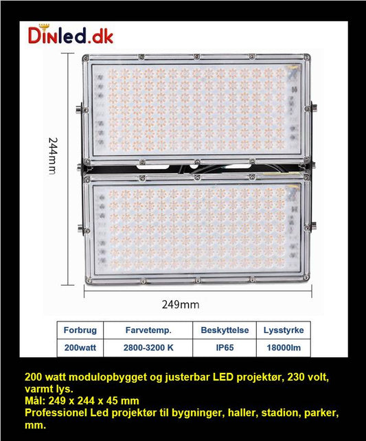 200 watt modulopbygget Professionel LED projektør