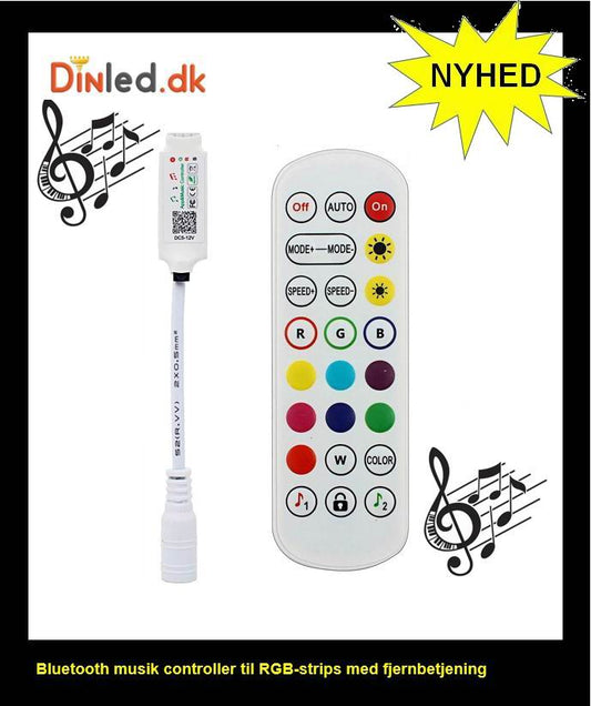 RGB Bluetooth MUSIK controller med fjernbetjening