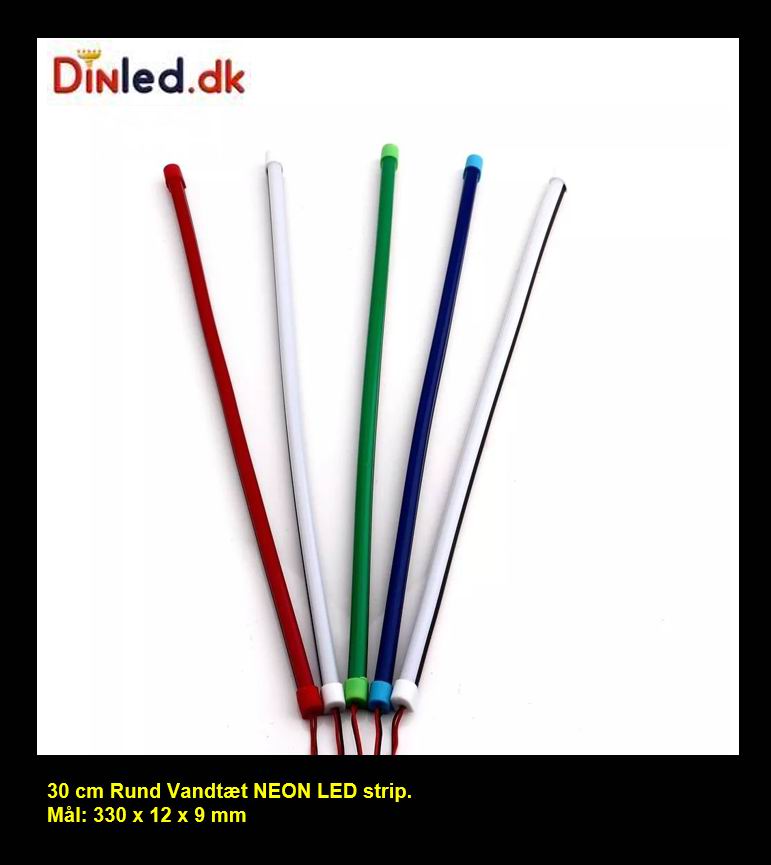 LED NEON strips 30cm, 12v. - vandtæt