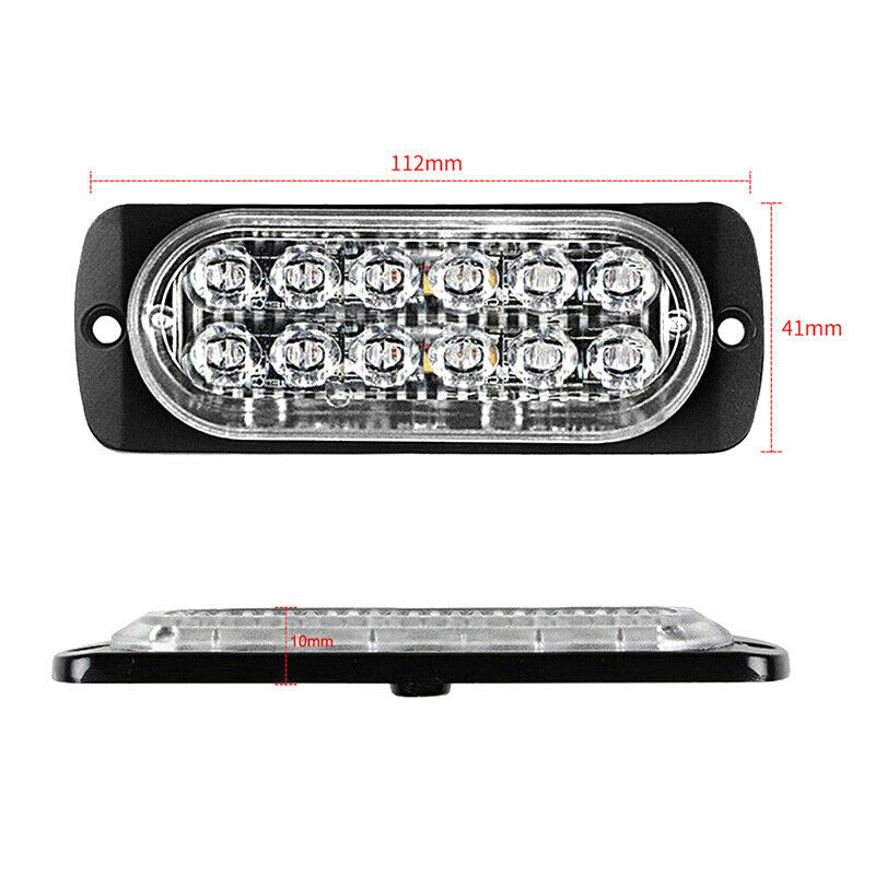 12 LED markeringslygte, 12v - kraftig model - sæt med 10 stk.