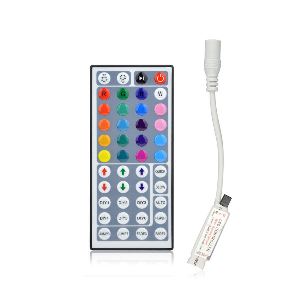 LED controller med fjernbetjening 12v til RGB strips - 44 knapper