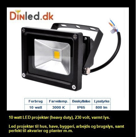 LED Standard projektør (heavy duty) 10 watt - SLUTSALG