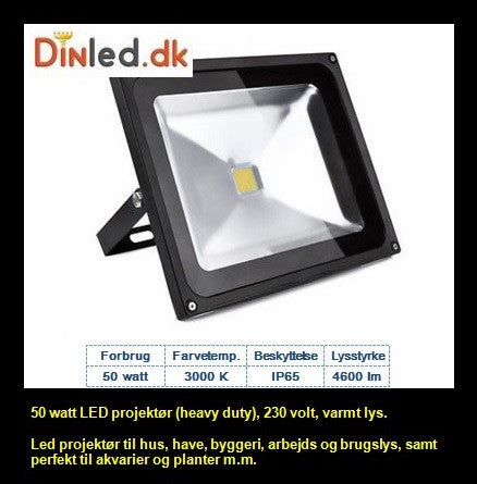 LED Standard projektør (heavy duty) 50 watt - SLUTSALG