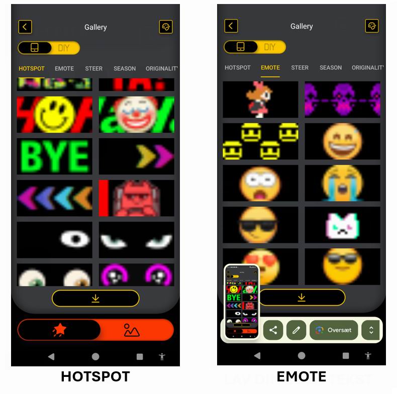 LED lys skilt - USB - fuld farvet . APP styring  - 595 x 120 mm + ANGRY EYES