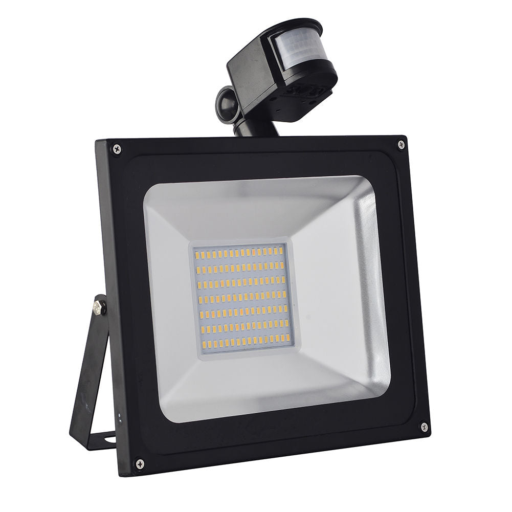 LED slim projektør 100 watt m. sensor - LAGERRYDNING