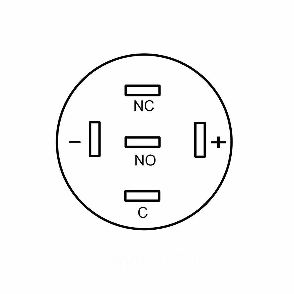 Kontakt - fladhovedet - 16mm med lys