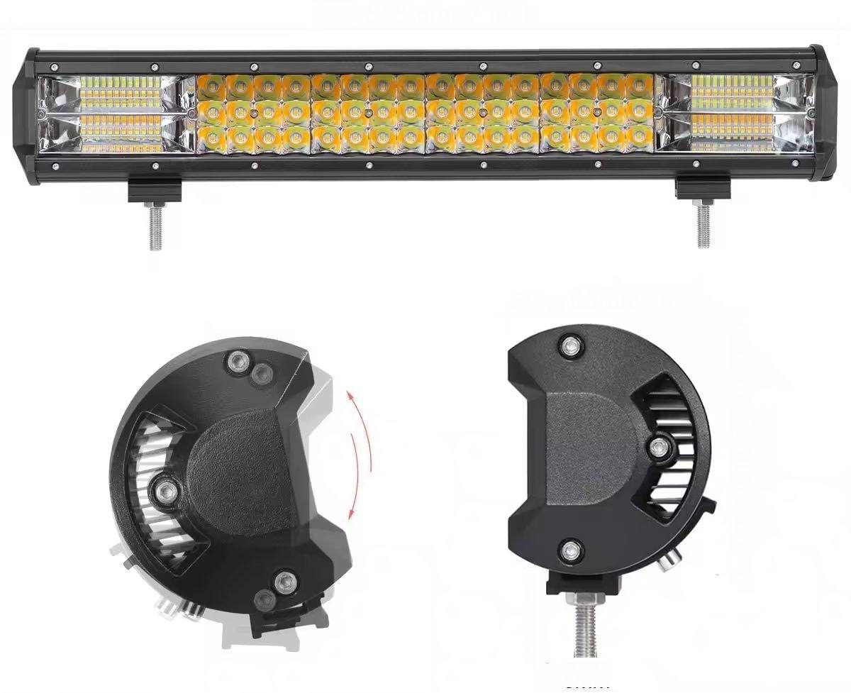 LED Lys bro / lys bar 288 watt 12/24 volt Hvid + Gul m. Blitzblink