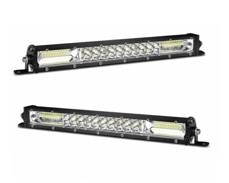 Super slim 80 watt LED lys bar, Hvid + Gul med blitzblink