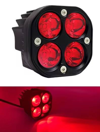 LED køretøjs projektør 40 watt 10-80 volt - Rød