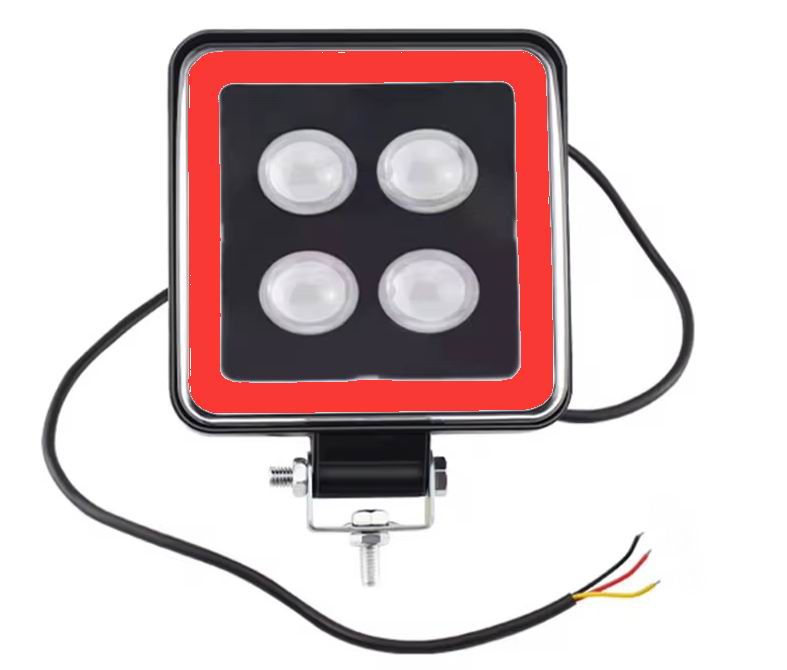 LED køretøjs projektør 20 watt 12-24v med rød halo