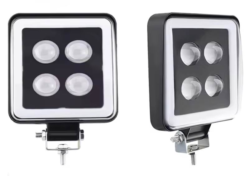 LED køretøjs projektør 20 watt 12-24v med rød halo