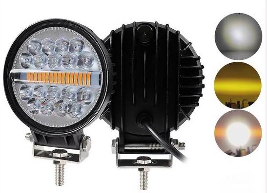 LED køretøjs projektør42 watt hvid / gul / blitzblink 12 - 80 volt