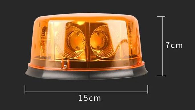 24 watt rund Blitzblink med magnet. 12v / 24v