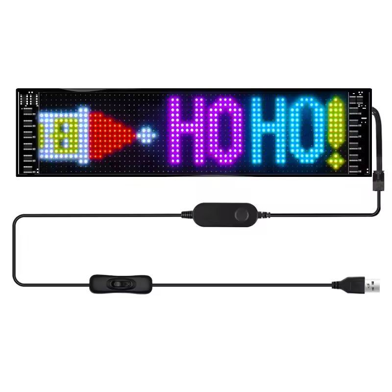 LED lys skilt - USB - fuld farvet . APP styring  - 595 x 120 mm + ANGRY EYES