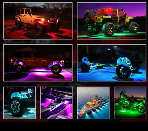 Ambient multicolor ROCK LED lys til montering under bilen - med APP styring