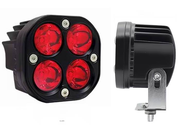 LED køretøjs projektør 40 watt 10-80 volt - Rød