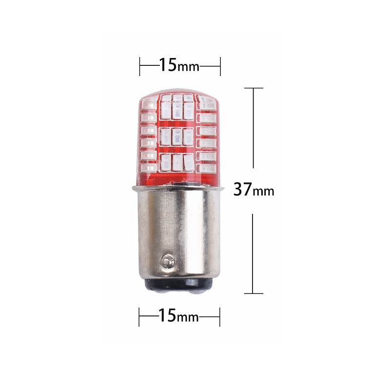BAY15D LED pære, hvid med rødt blink - 12v