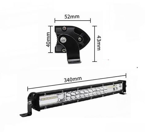 Super slim 80 watt LED lys bar, Hvid + Gul med blitzblink