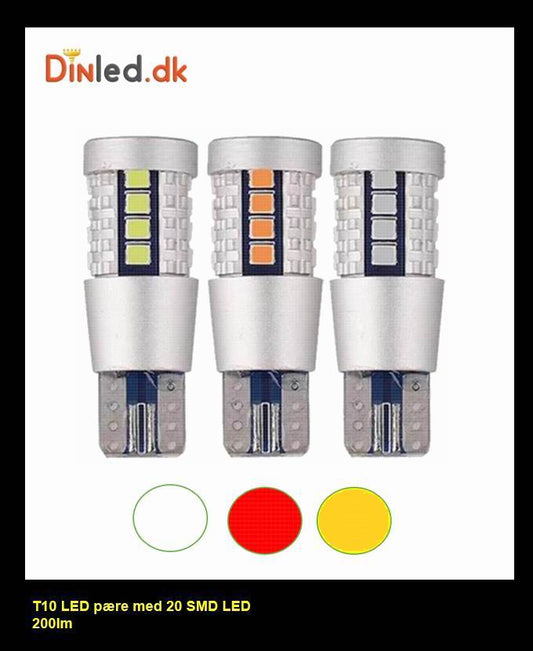 T10 W5W  LED pære - 12v